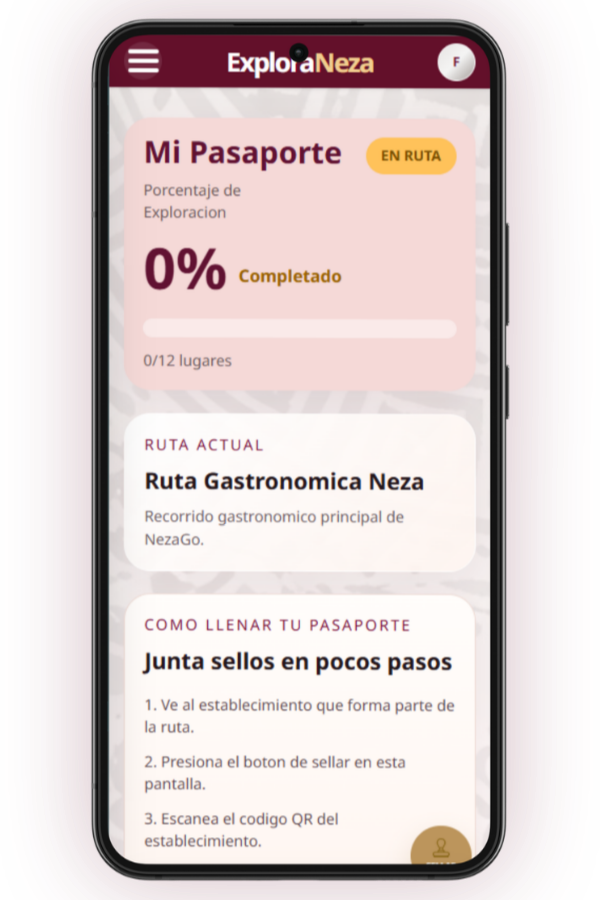 Pasaporte digital y ruta en ExploraNeza